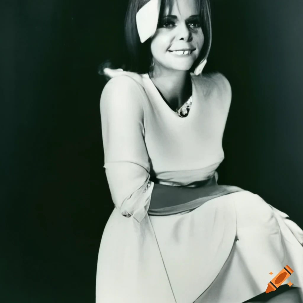 Sally Field in vintage 1960s style clothing and hair