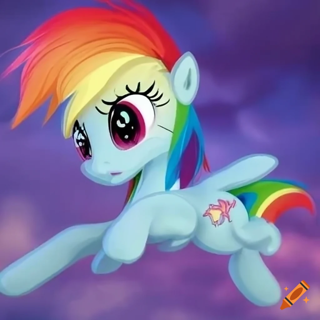Rainbow Dash and Fluttershy playfully soaring among colorful clouds