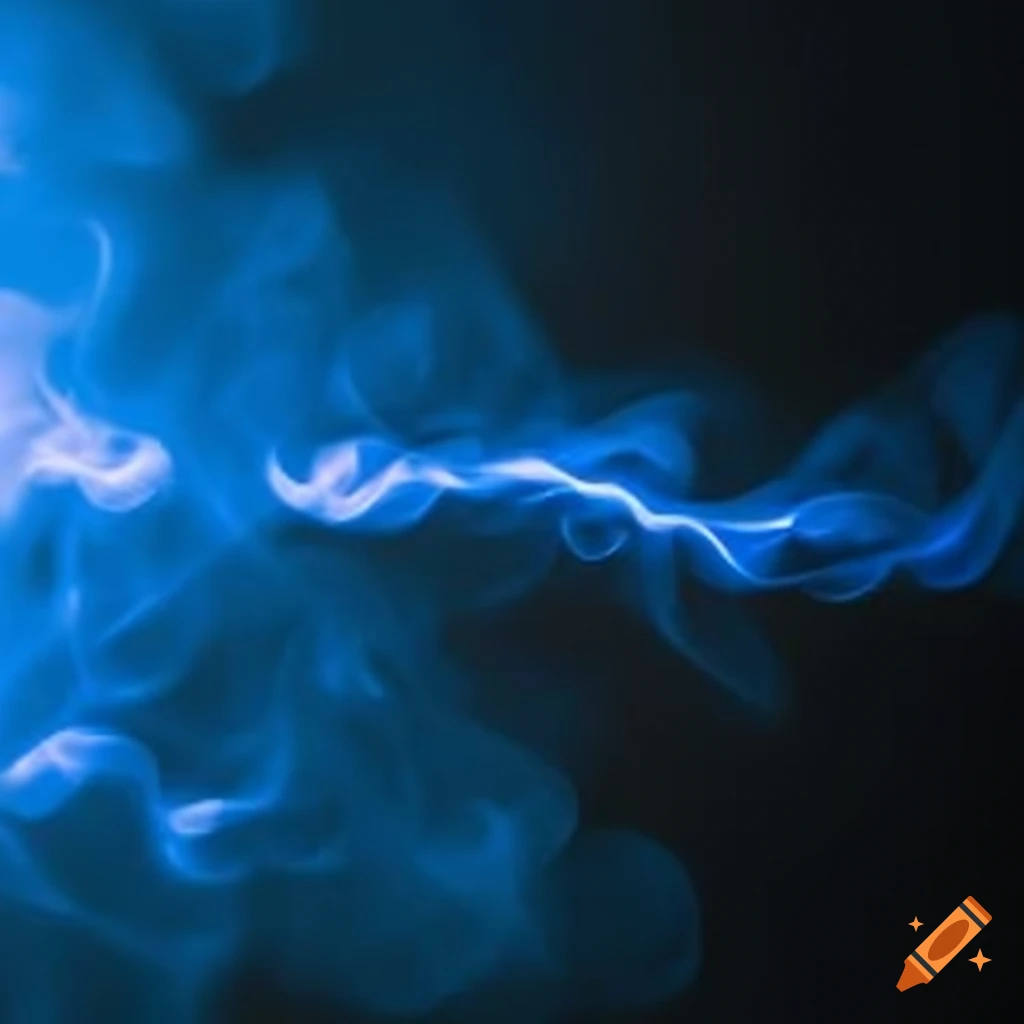Blue lightning with smoke background