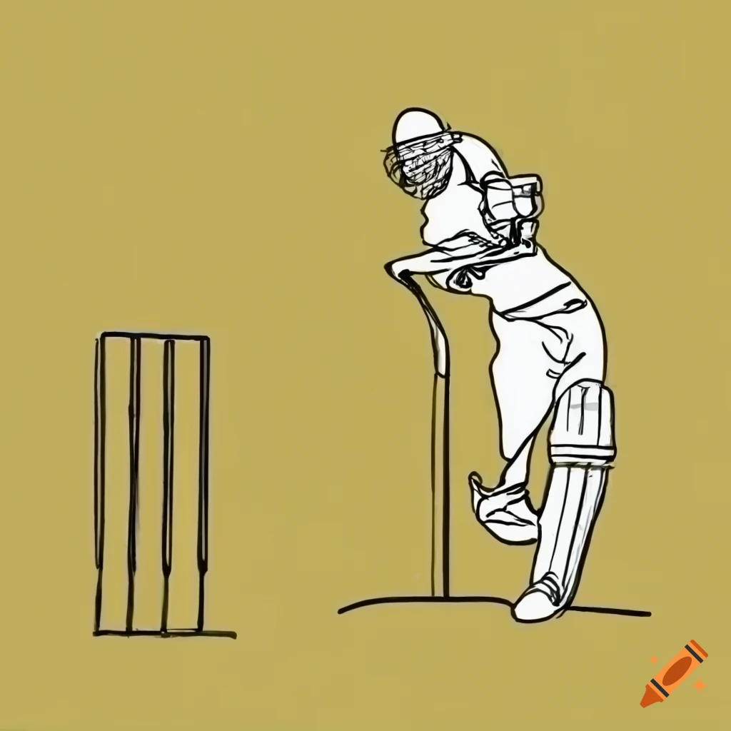 Cricket match scene with player disappointed leaving field in black on yellow