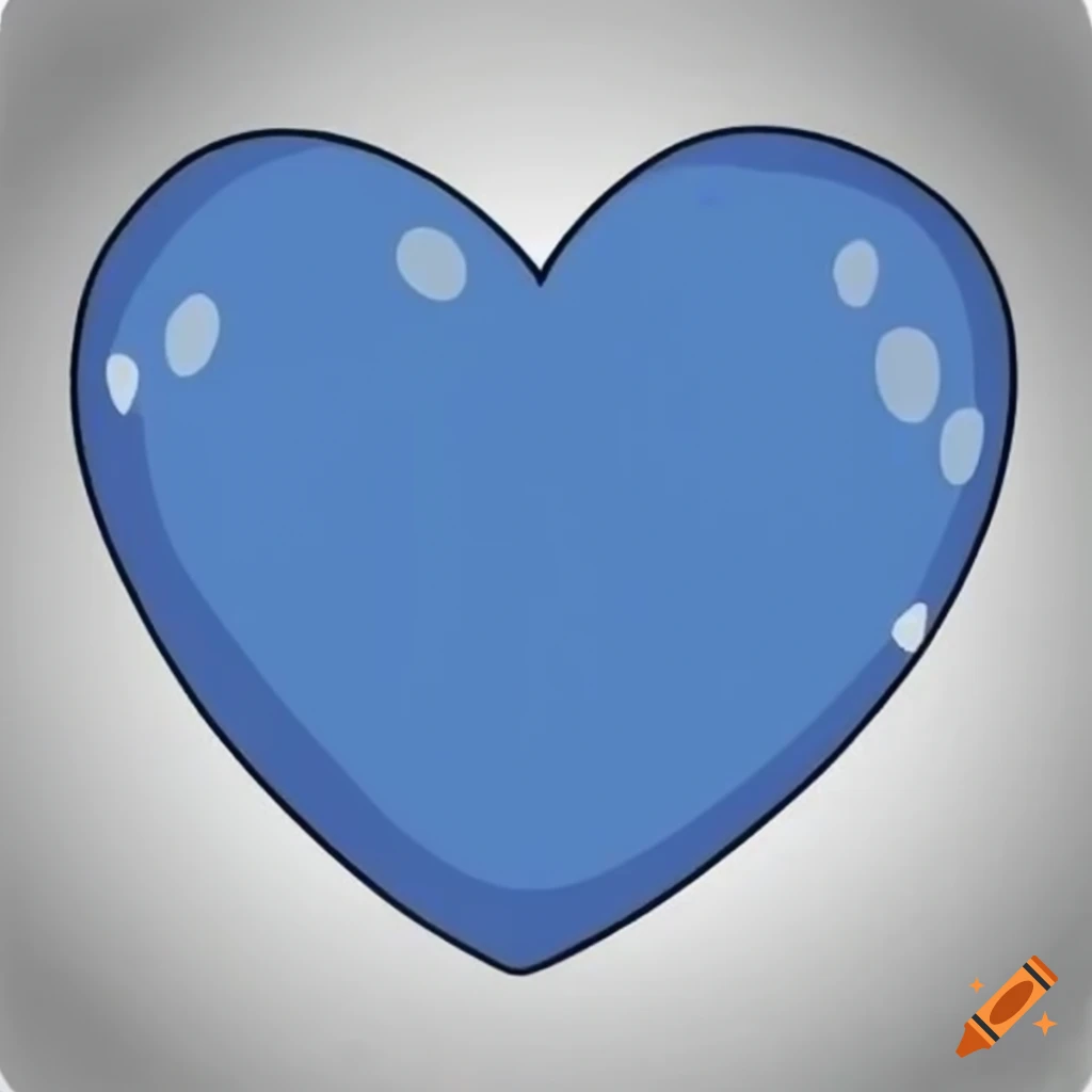 Heart Cartoon in Blue