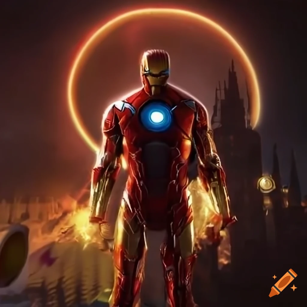 Milan Cathedral struck by lightning with Iron Man and Captain America in a storm