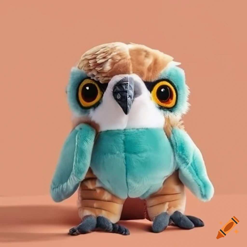 Adorable Philippine eagle plush toy illustration