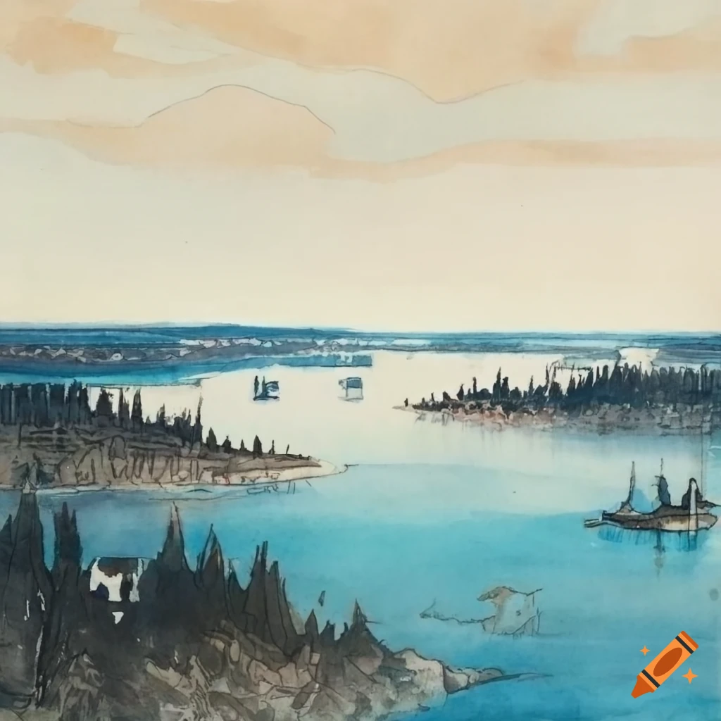 Wide landscape view from Koli, Finland with intricate environmental design
