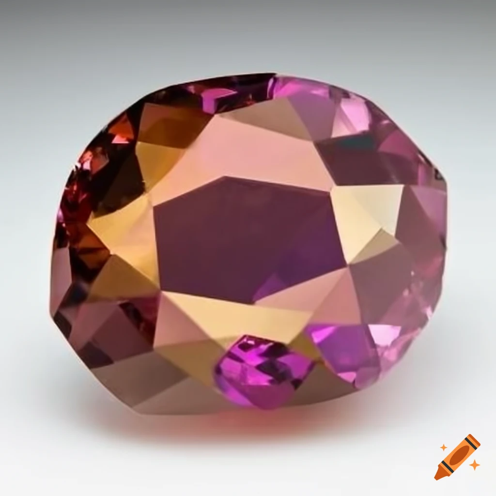 Pastel garnet with thick gold lining