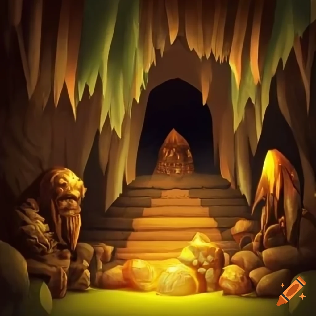 Cave with gold, goblins, and dwarves