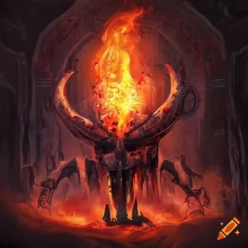 Infernal machine spewing fire