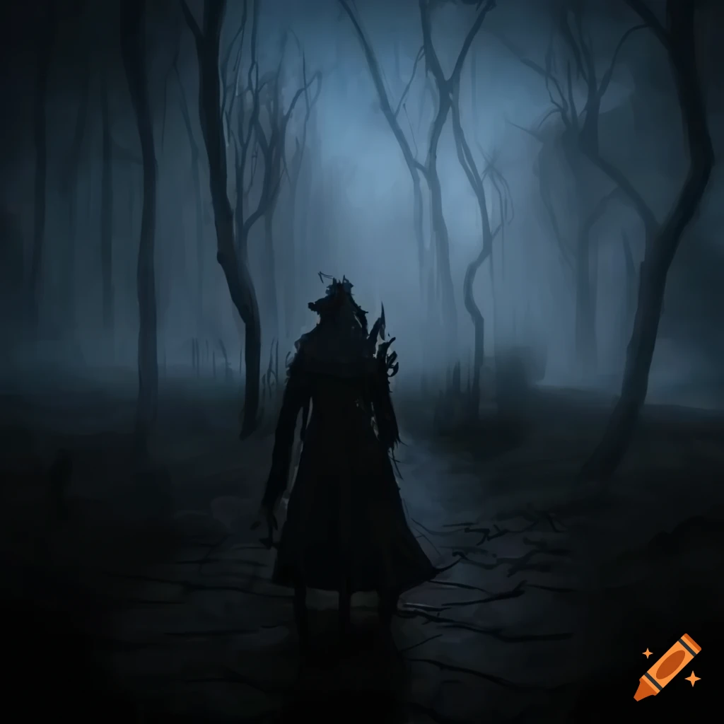 Landscape scene inspired by Bloodborne game