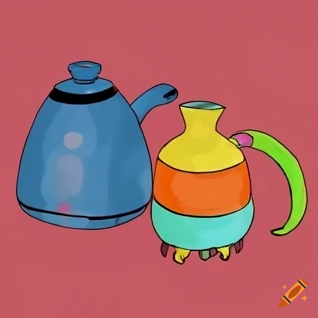 Pot next to a kettle with very different designs