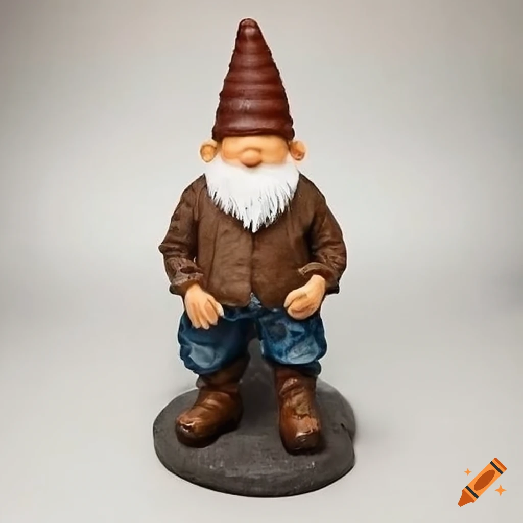 Modern men's casual fashion Gnome figure with a brown beard