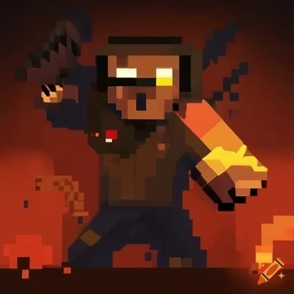 16 bit Minecraft-themed fighting game