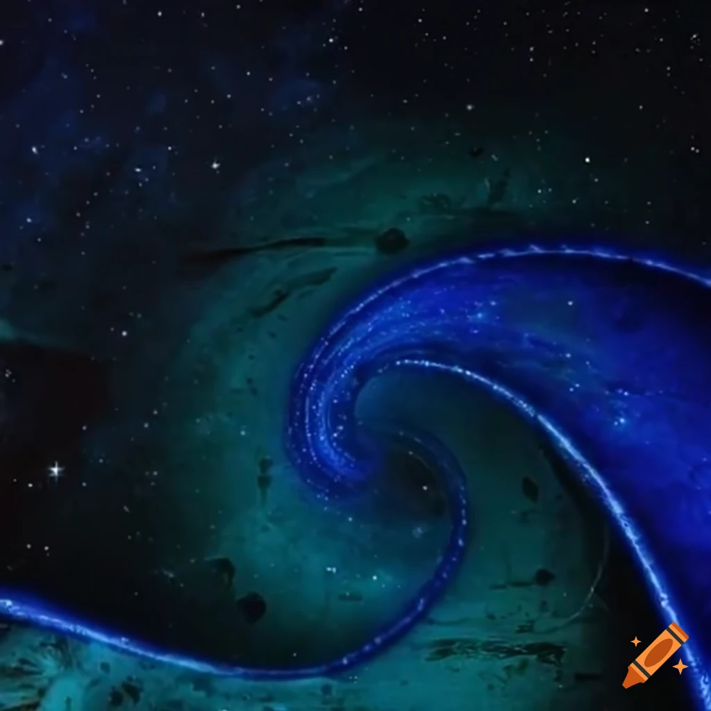 Smurfs in cosmic war amidst surreal amphitheater transformation