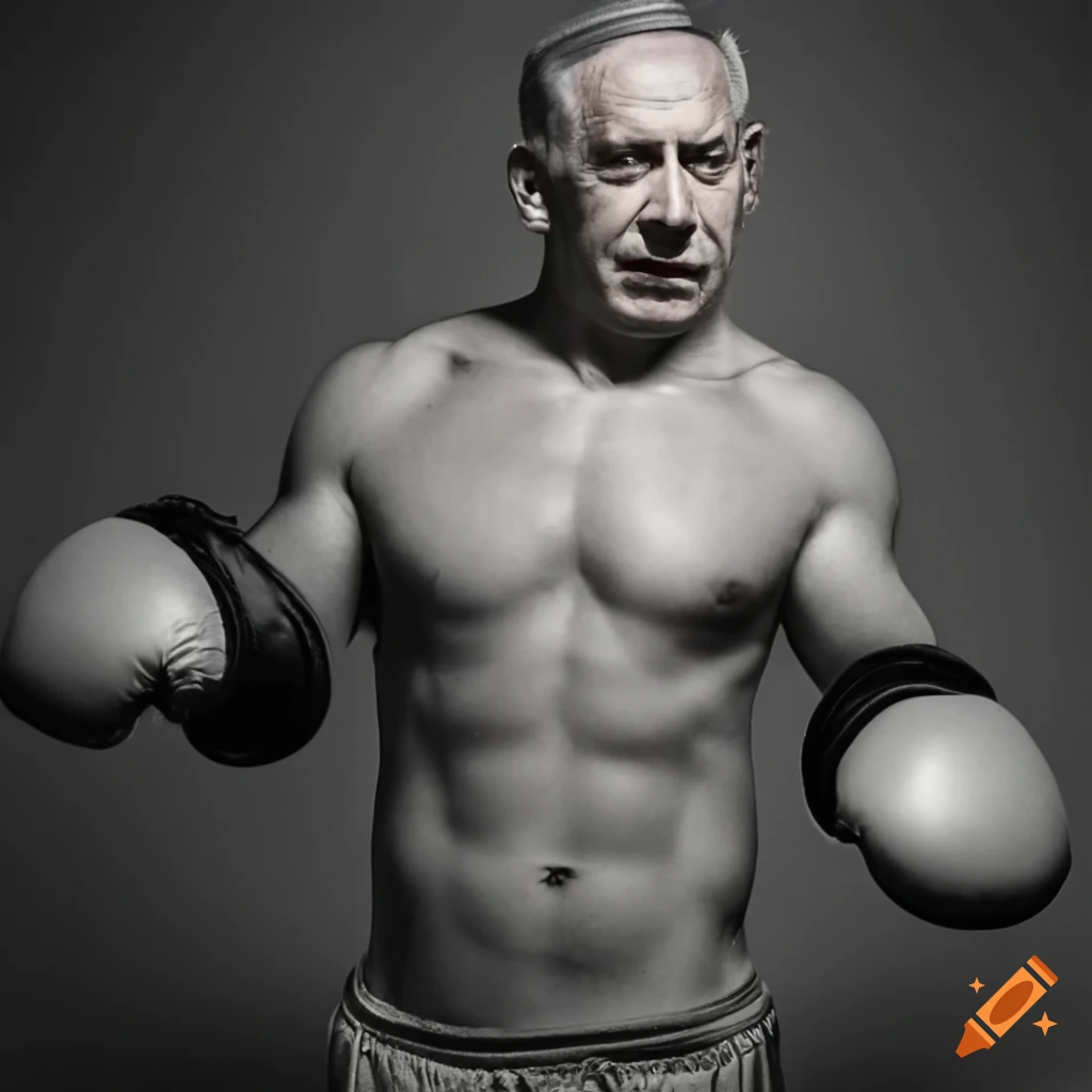 Close up of muscular man wearing boxing gloves
