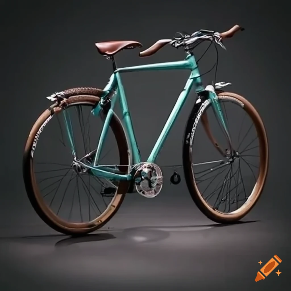 Bicycle riding on its own in a spooky setting