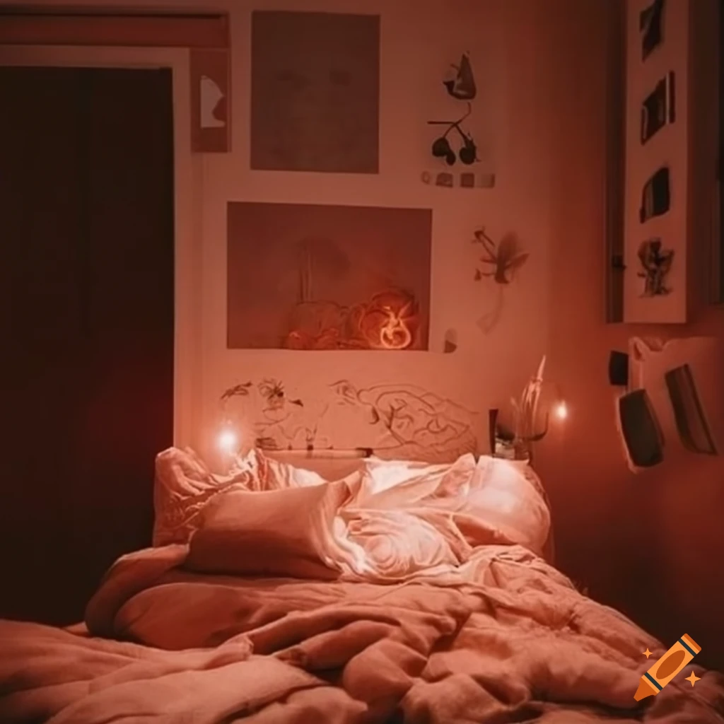 Cute and cozy room with pink and white color scheme and aesthetic decor