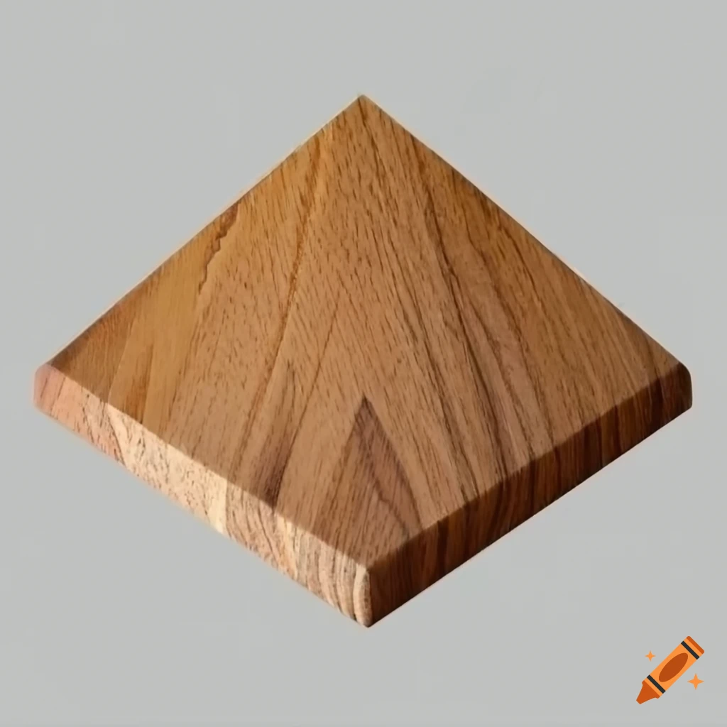 Polished wooden triangle with rounded edges on a blank background