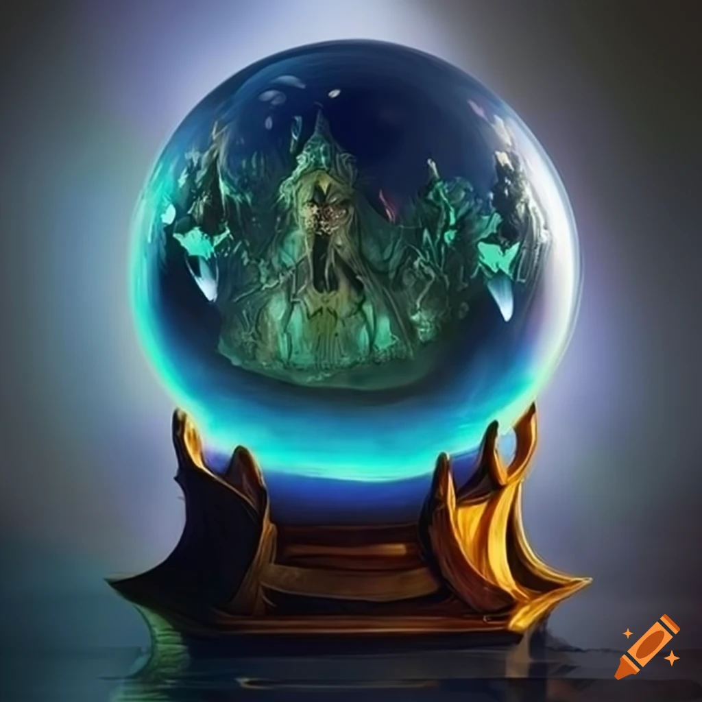 Close up of a wizard's crystal ball in fantasy art