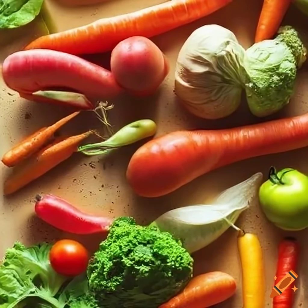 Vibrant array of fruits and vegetables showcasing natural produce diversity