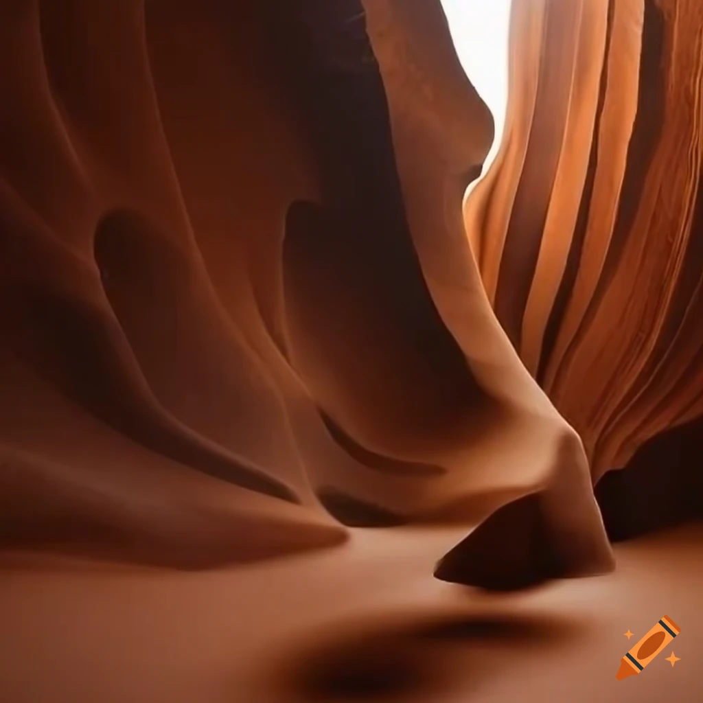 Canyon made of rock and brown leather in a surreal style