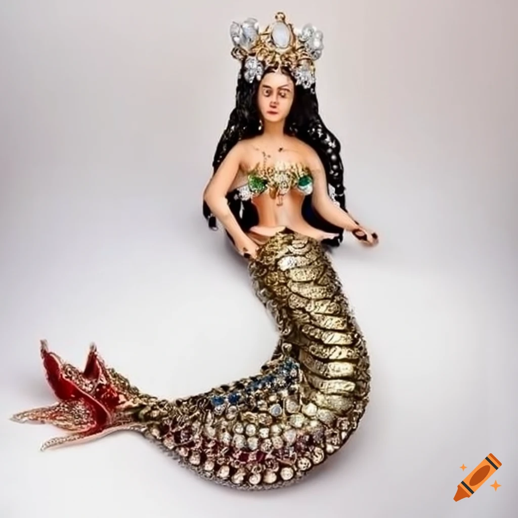 Mythical mermaid adorned with Portuguese jewels and attire