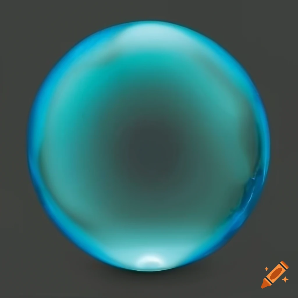 Turquoise glass orb on blank background