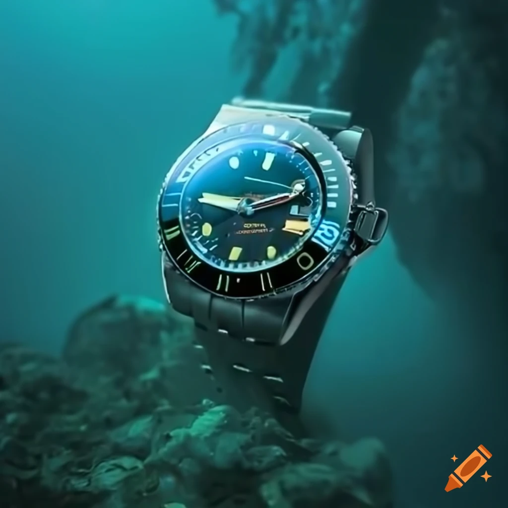 Deepsea diver with a dive watch