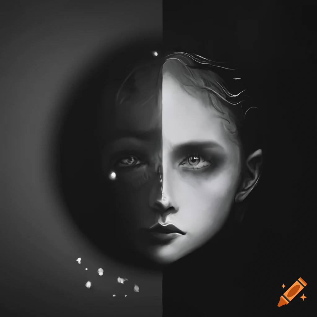A mysterious mirror reflecting the image of the sun in a dark setting
