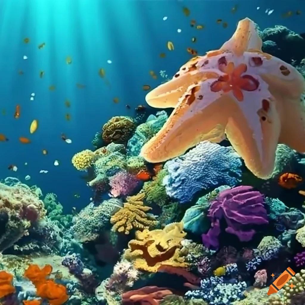 Estrella de mar en un arrecife de coral