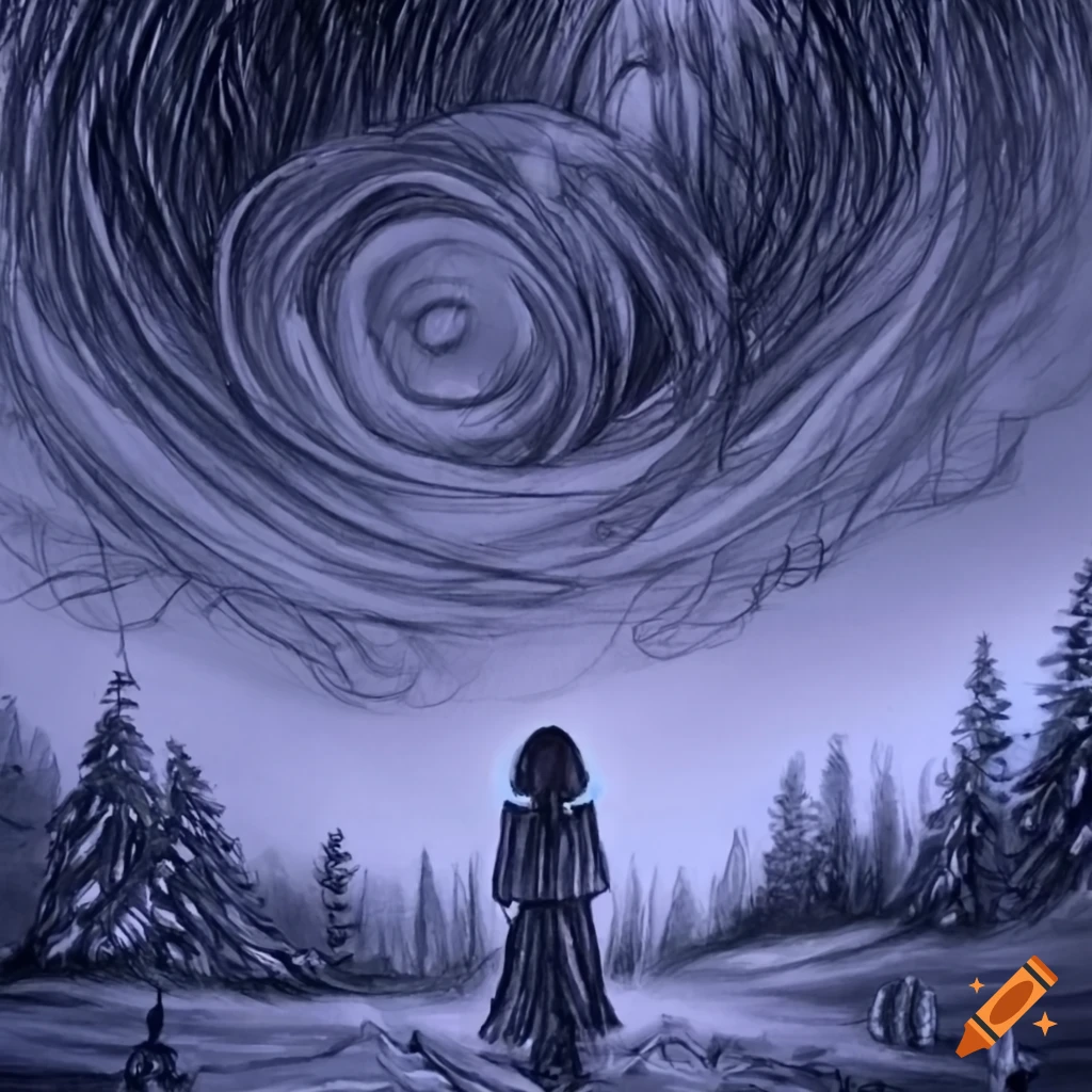 Dreamy astral journey through the clouds on a December night
