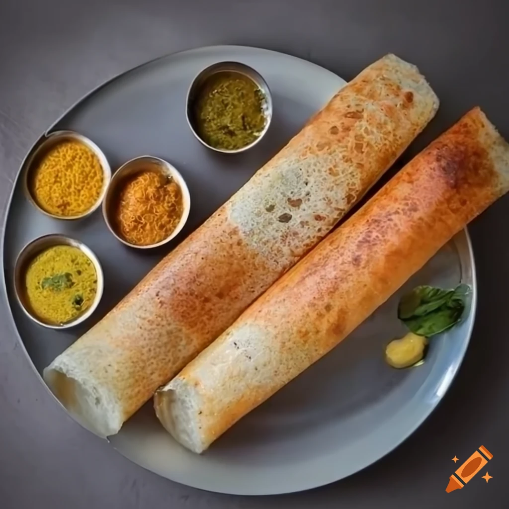 Masala dosa food image in 16:9 aspect ratio