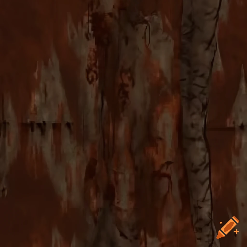 Silent Hill texture with rusty metal and barb wire in a hellish pit