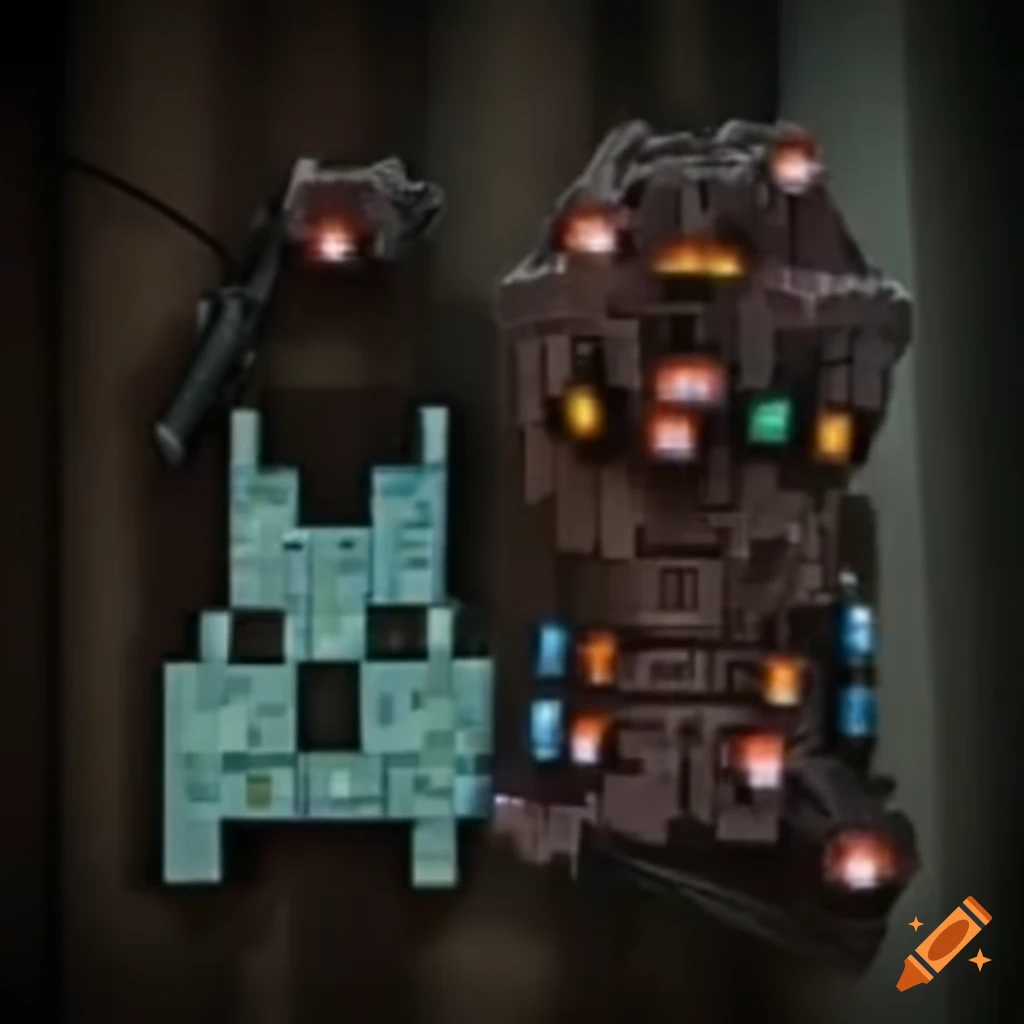 Space Invaders aliens in a realistic style