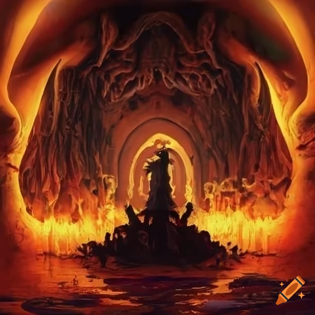 Realm with a mix of heaven and hell split in half