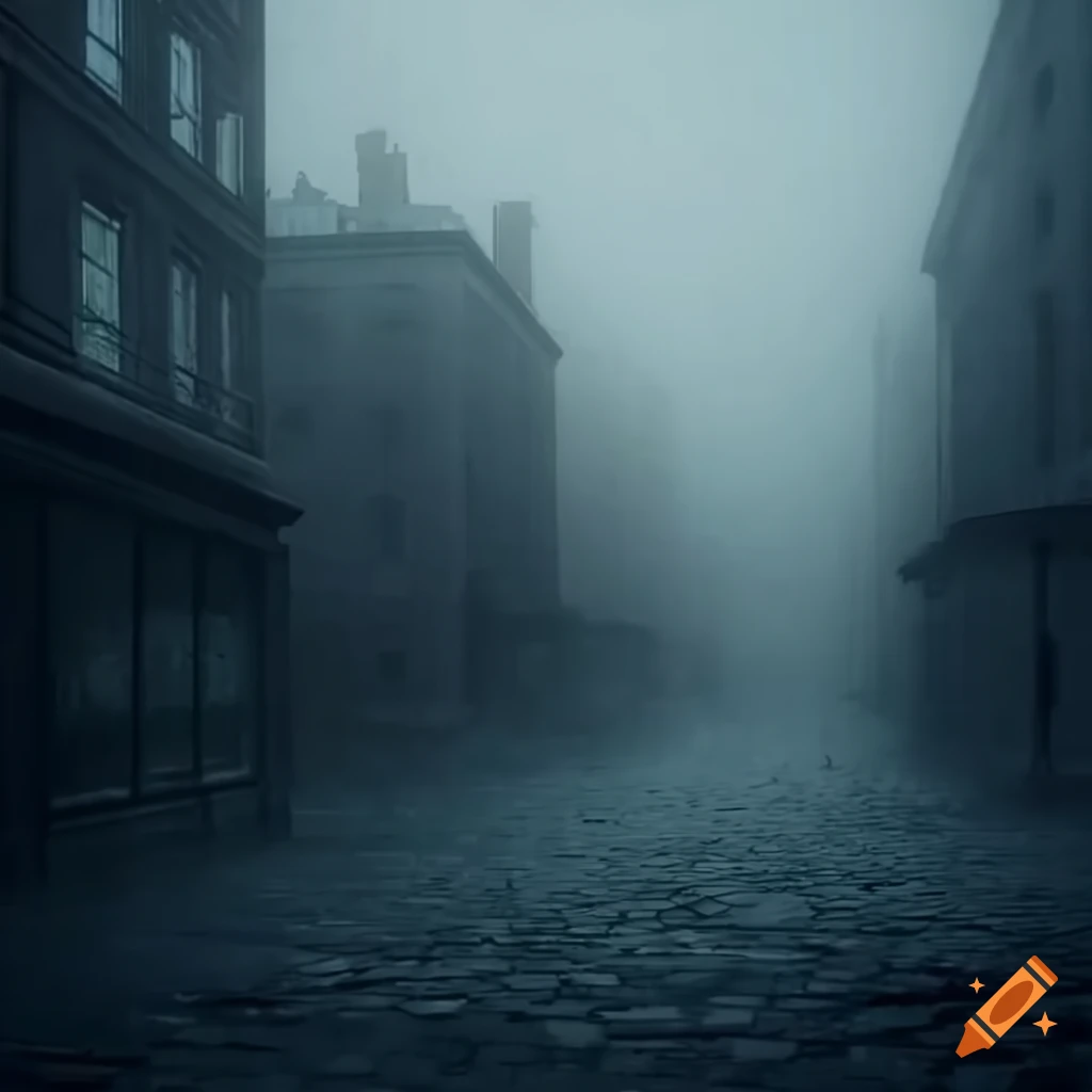 Eerie Silent Hill cityscape with mystical fog