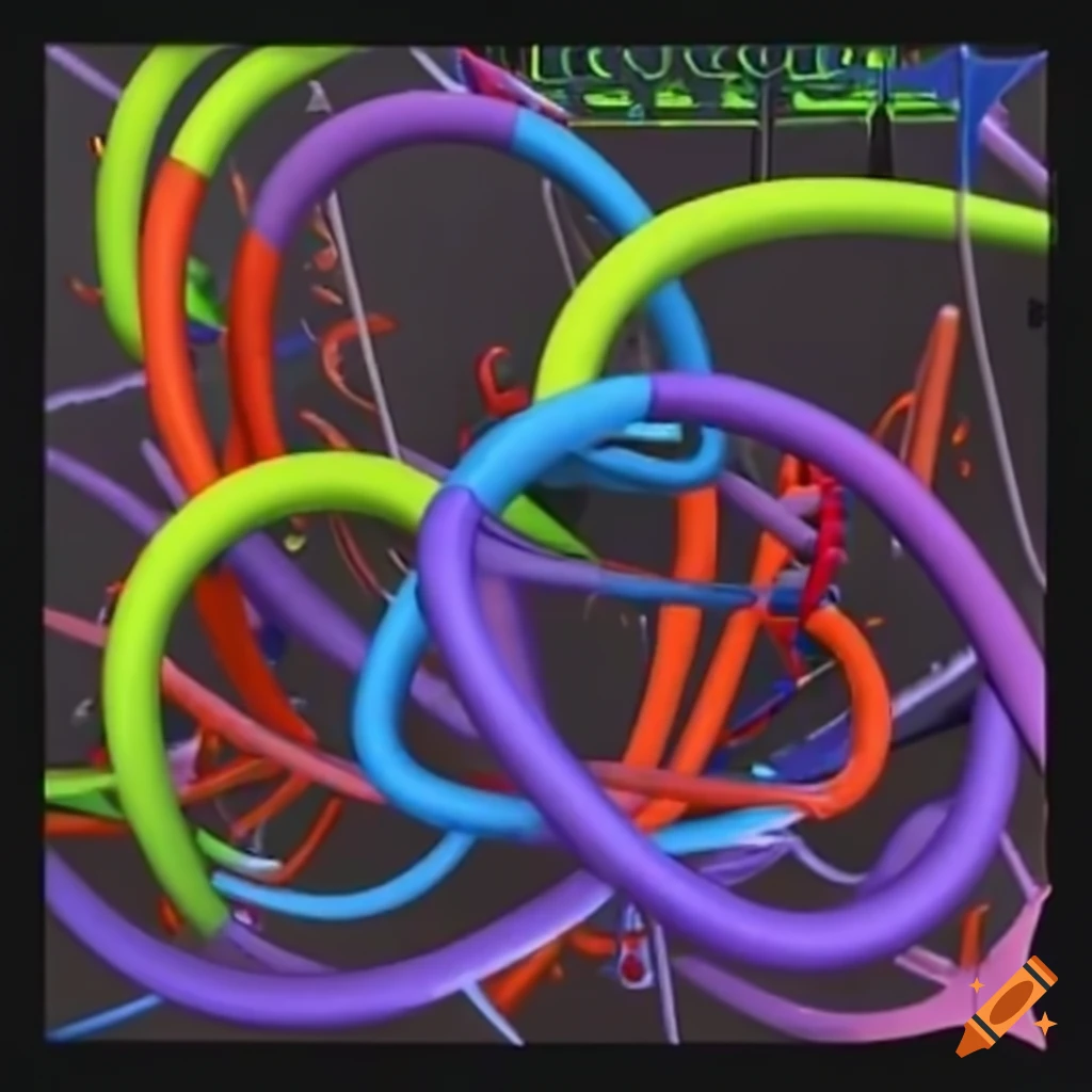 Illustration of four fundamental interactions in loop diagrams