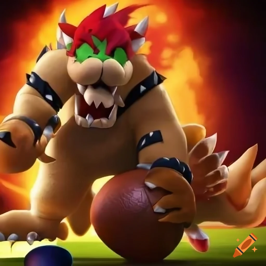 Bowser playing football