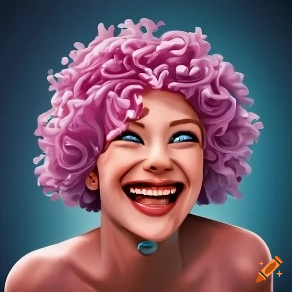 Jovial charming person laughing cheerfully