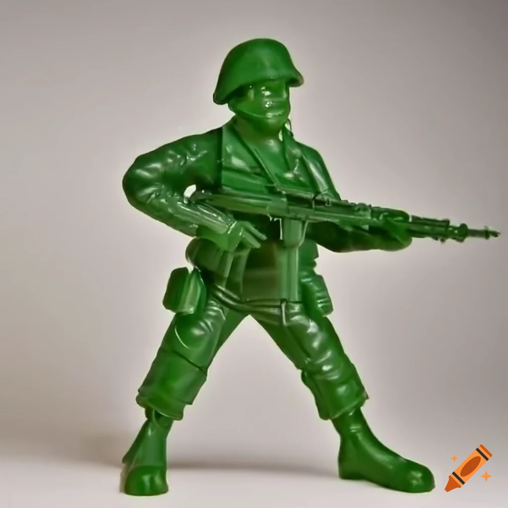 Green plastic army man figurine
