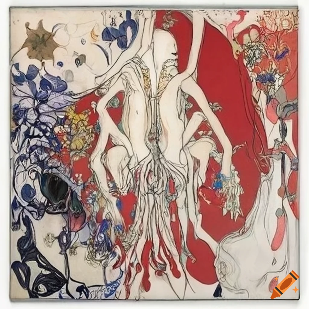 Artistic masterpiece combining celestial stars, flowers, and human bone structures
