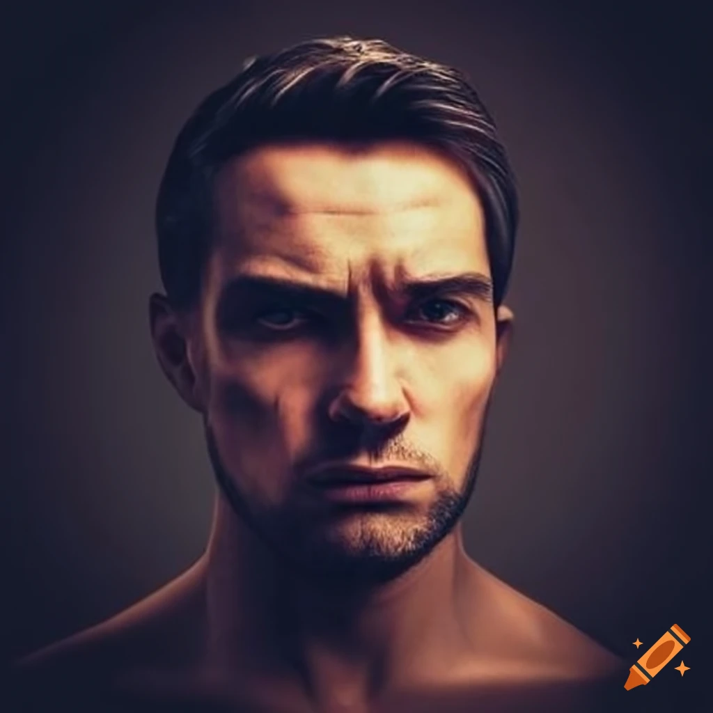 Serious determined focused man