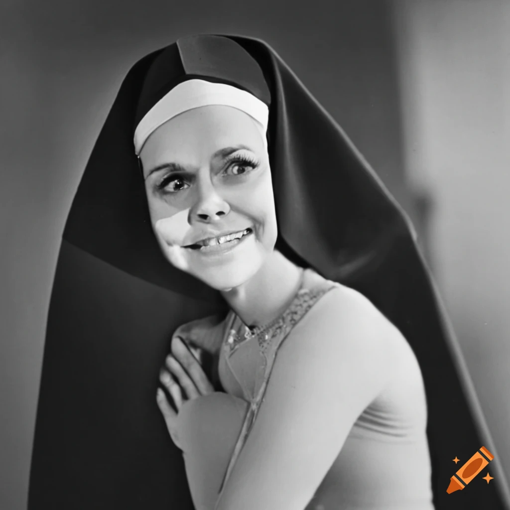 Iconic actress Sally Field in a vintage nun outfit from the 1960s