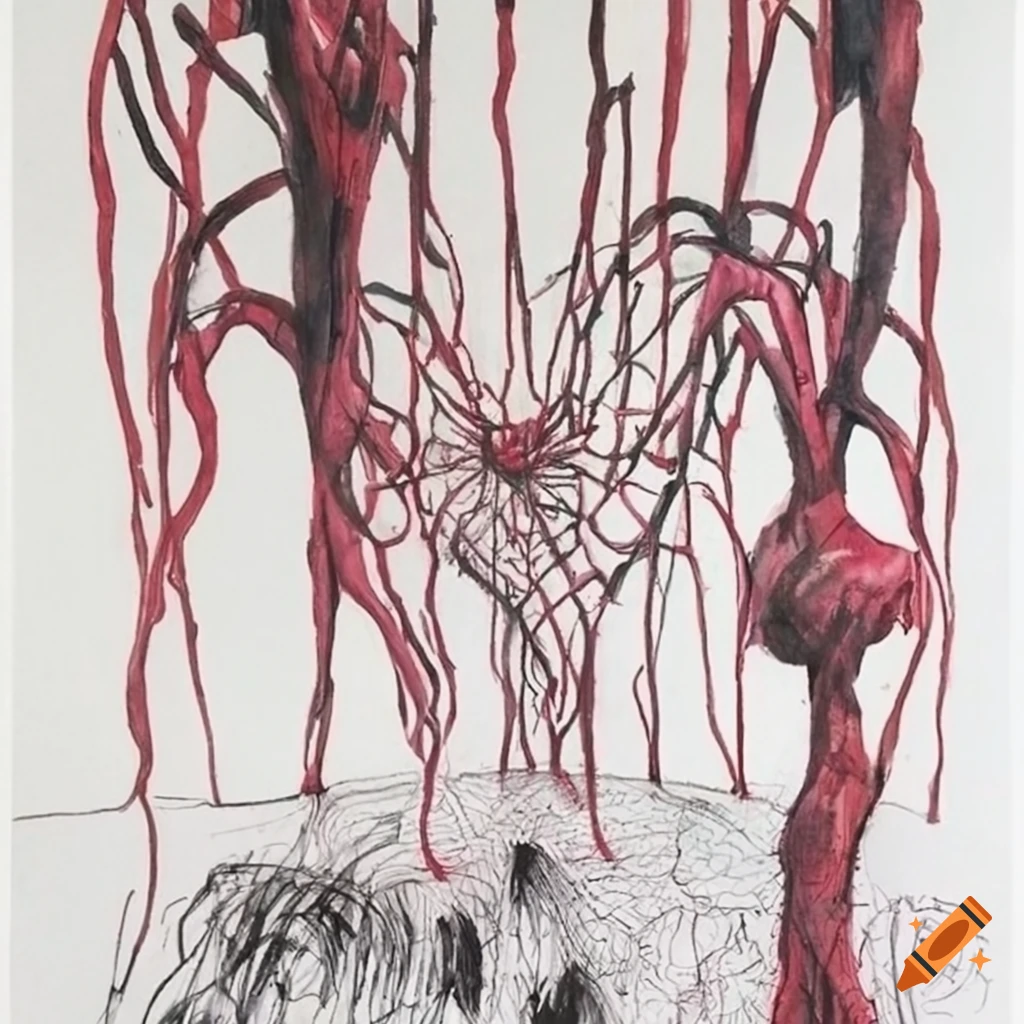 Collaborative drawing by Cy Twombly and Louise Bourgeois on subconscious, cosmos, and flowers