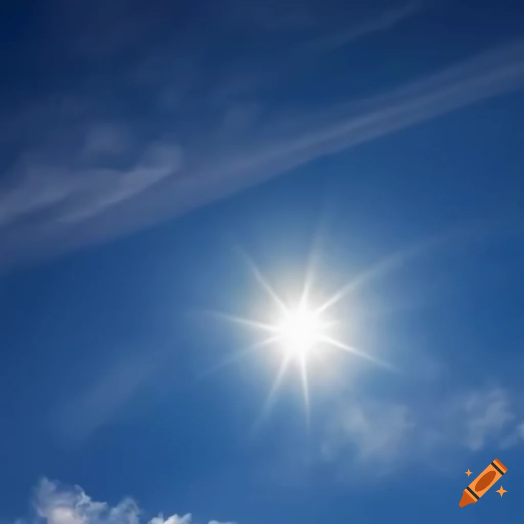 Cat astronaut flying towards the bright sun above the clouds