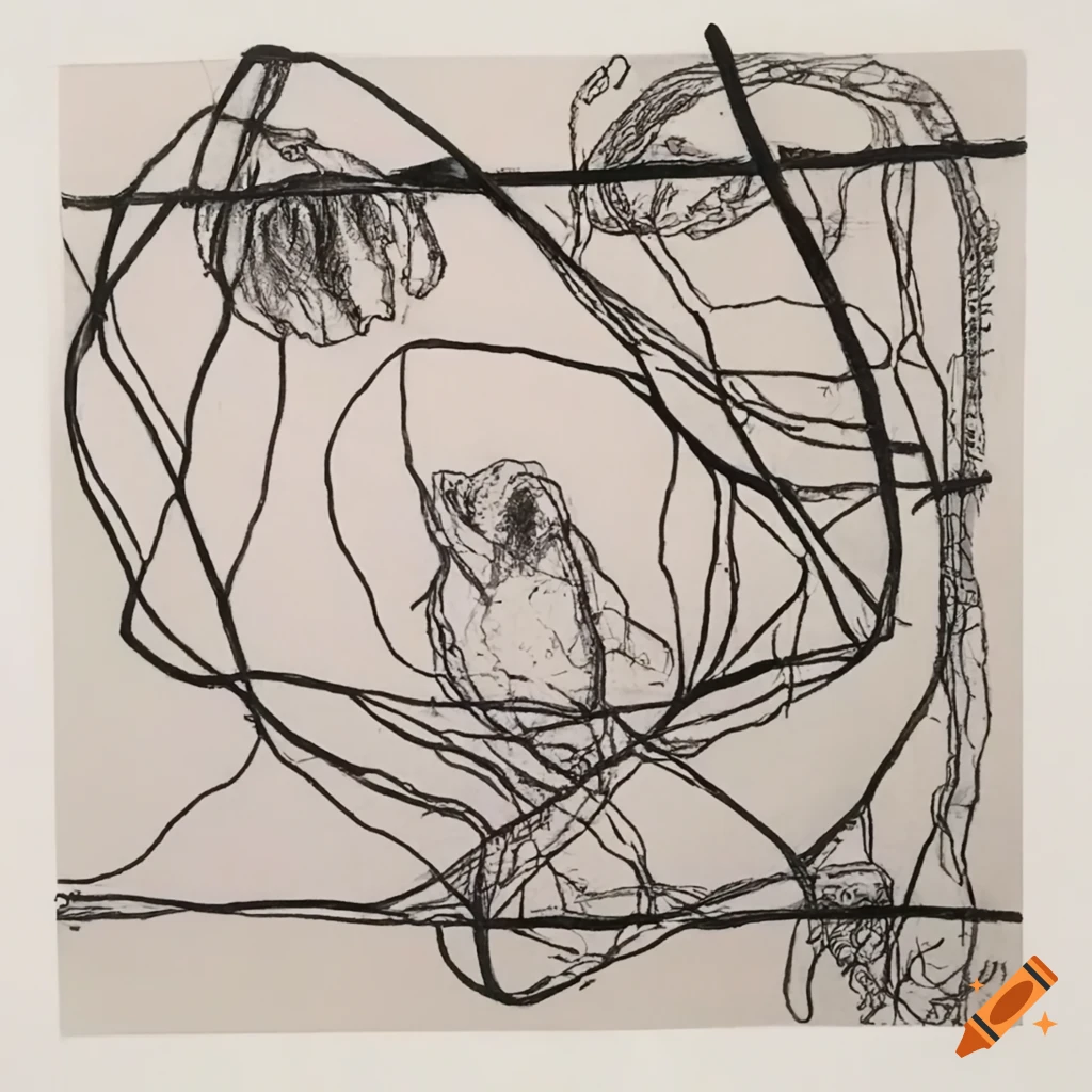 Collaborative drawing by Kiki Smith and Louise Bourgeois with stars and flowers