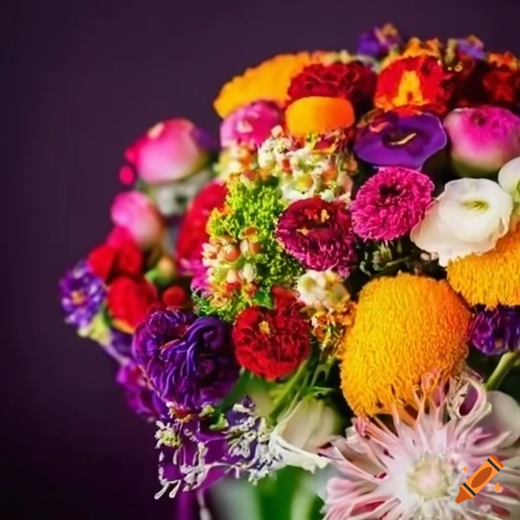Vibrant bouquet of Bach flowers for a floral arrangement