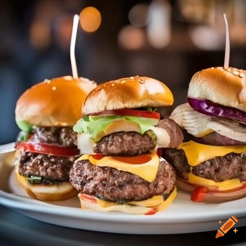 Five burgers at Fornard's restaurant outdoor view