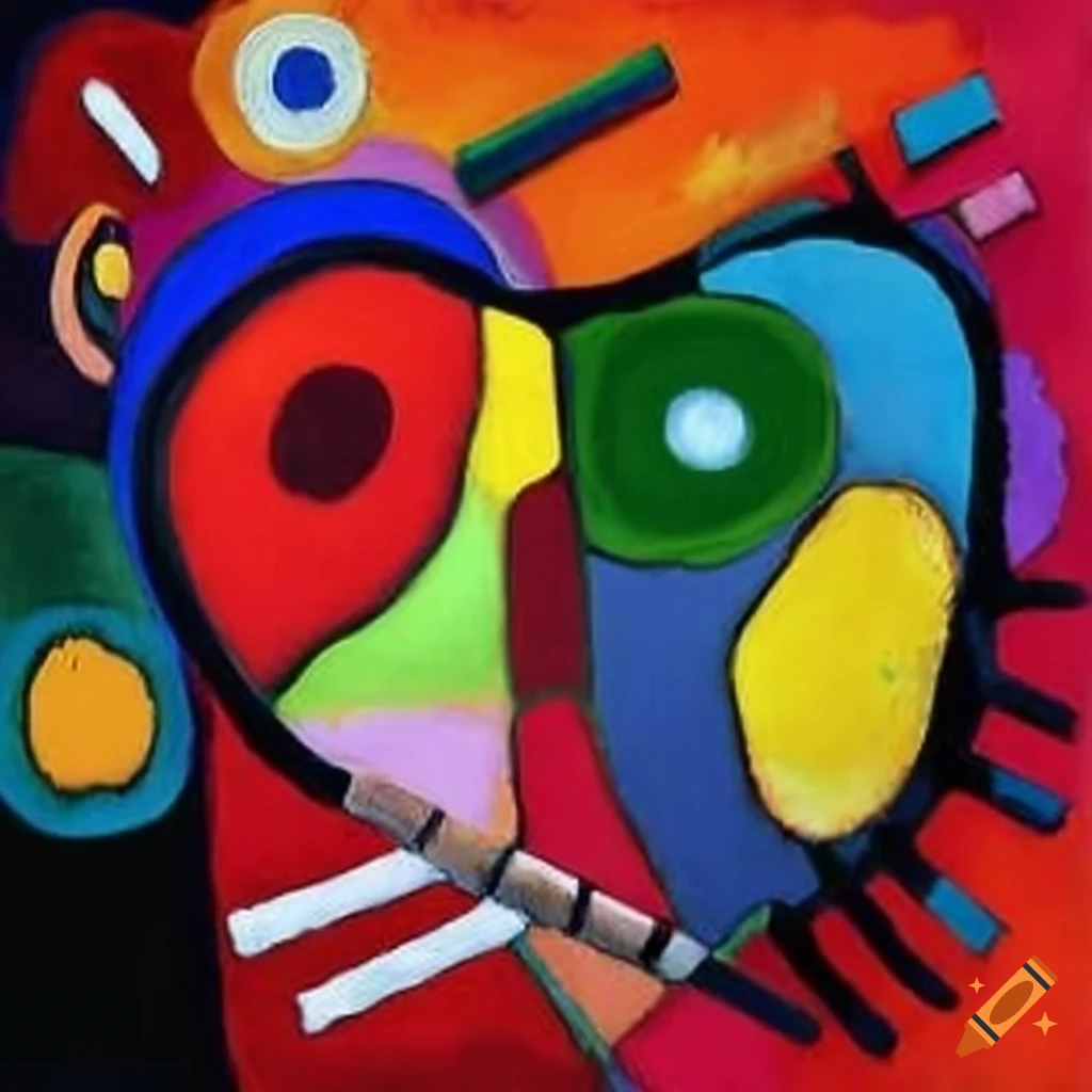 Vibrant and colorful painting by Kandinsky and Karel Appel