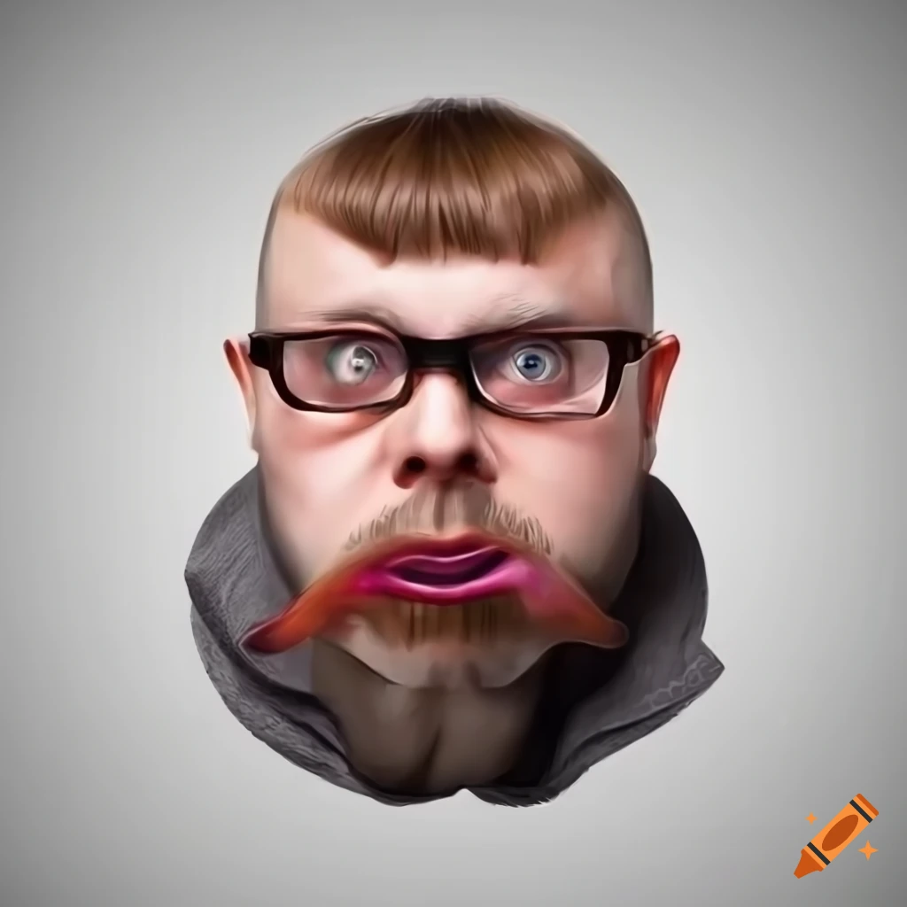 Photo of an angry geek with glasses and goatee