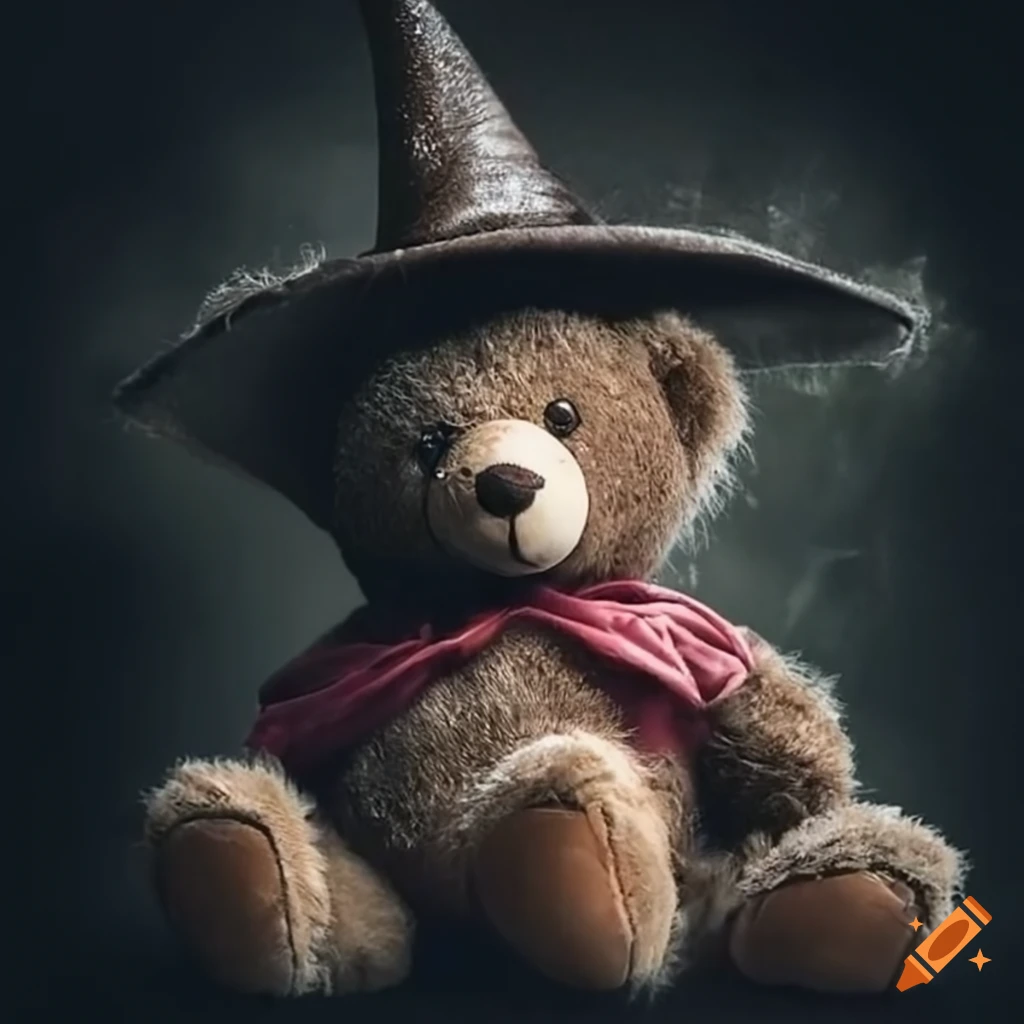 Teddy bear witch casting spells