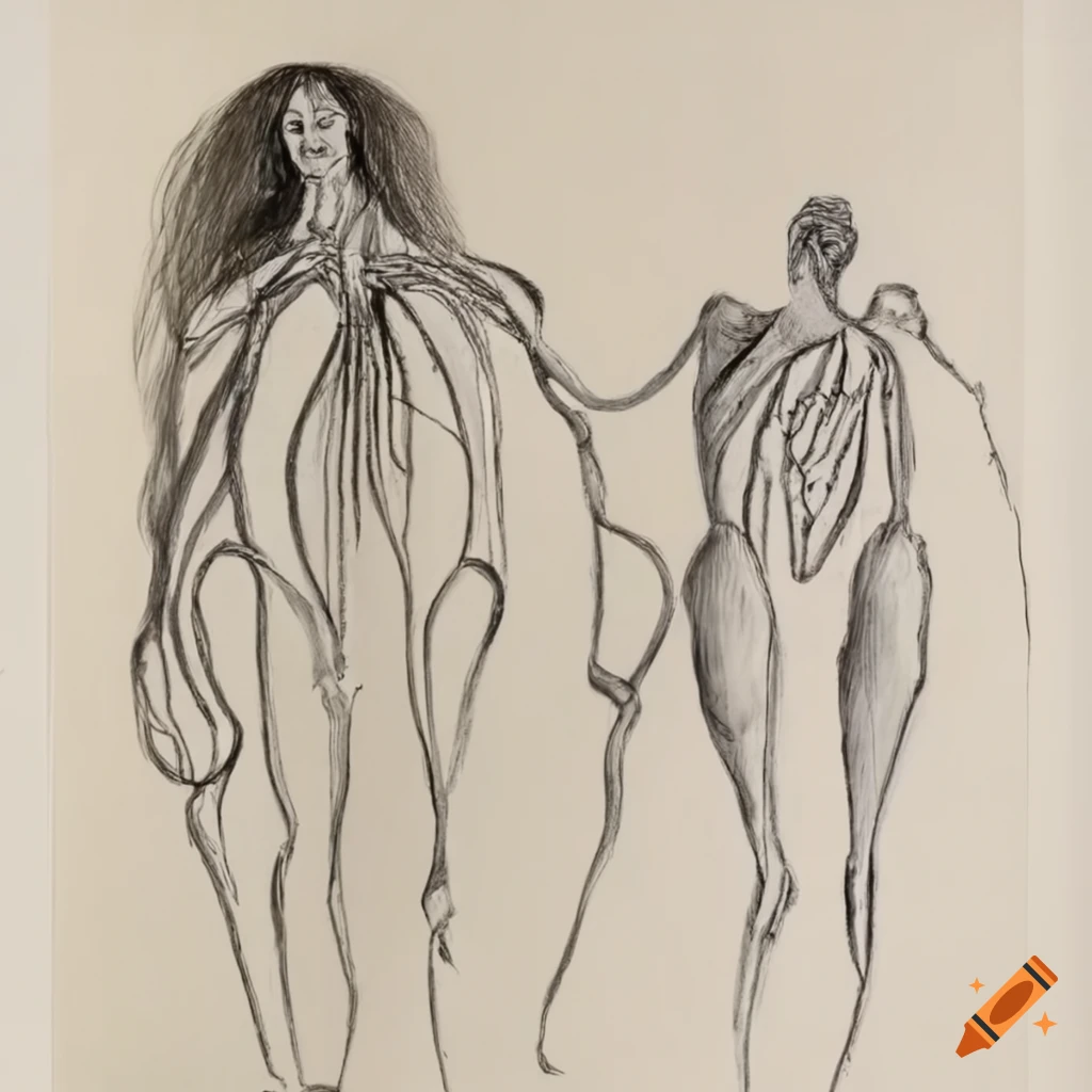 Kiki Smith and Louise Bourgeois woman drawing